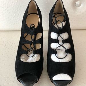 Talbots Open Toe Lace up Heels